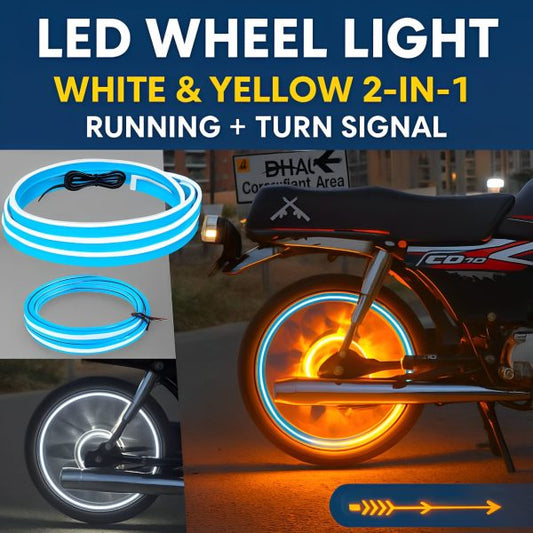 Ring Hub Universal Bike Strip Light – l (yellow & White) | Best Quality Strip Light For Motorcycle